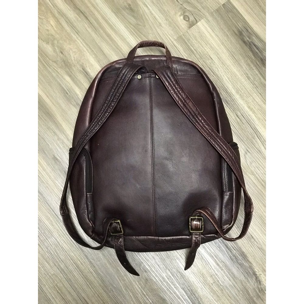 Vtg Genuine Leather Laptop Backpack - Picture 4 of 7